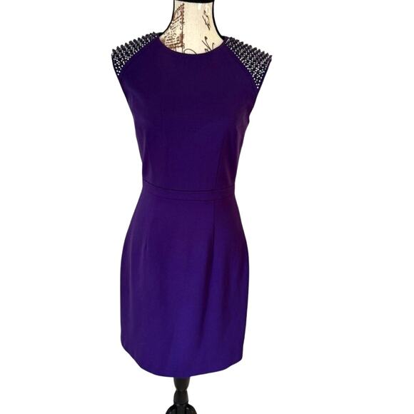 Cynthia Steffe Dress Plum Purple Dress with Studded Accents - Size 4 - Picture 1 of 9